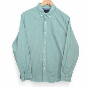 Banana Republic Shirt Mens Medium Green Button Down Soft Wash Standard Fit